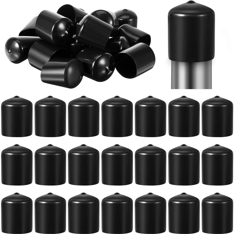 20 Pieces 1.25 Inch PVC Round End Caps 1 1/4 Inch Round Plastic Plug Insert Flexible Bolt Covers Screw Caps for Metal Tubing, Fence, Glide Insert for Pipe Post, Chairs and Furniture Foot Post Pipe