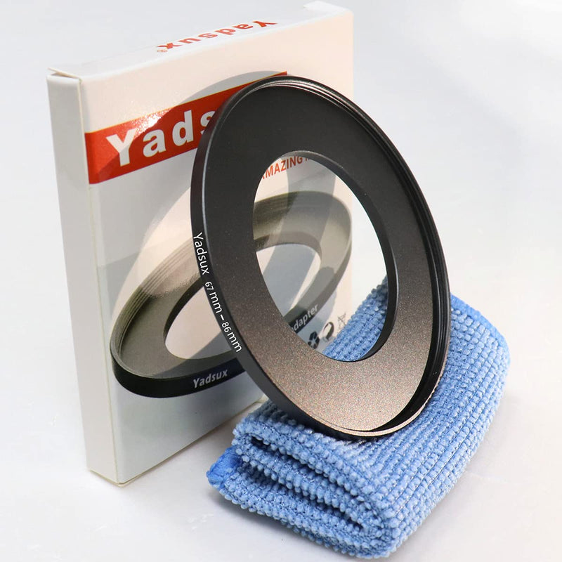 67mm to 86mm Step Up Ring, for Camera Lenses and Filter,Metal Filters Step-Up Ring Adapter,The Connection 67MM Lens to 86MM Filter Lens Accessory,Cleaning Cloth with Lens 67mm to 86mm