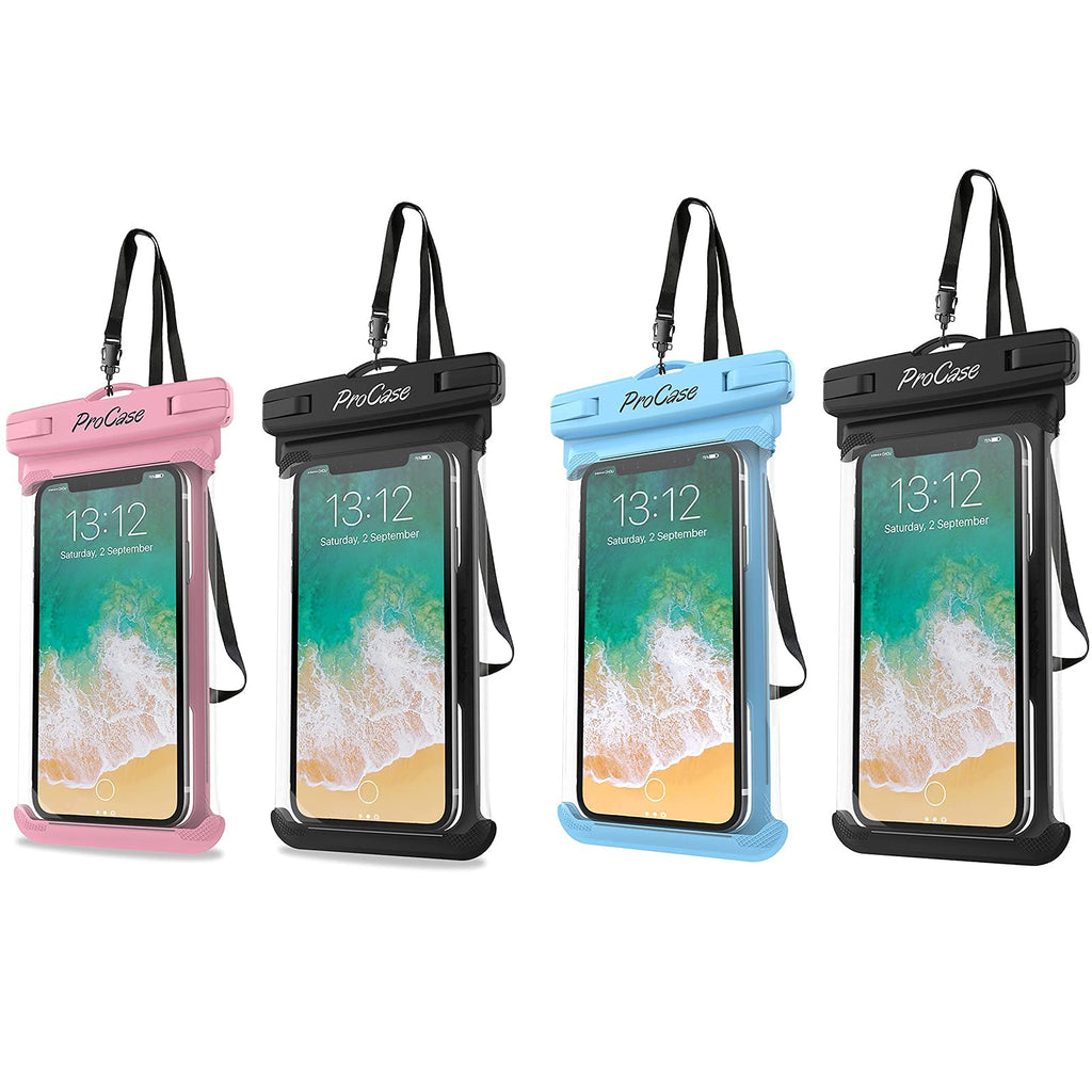 ProCase [2 Pack] Universal Waterproof Pouch Cellphone Dry Bag Case Bundle with [2 Pack] Universal Waterproof Case for Phones up to 7"