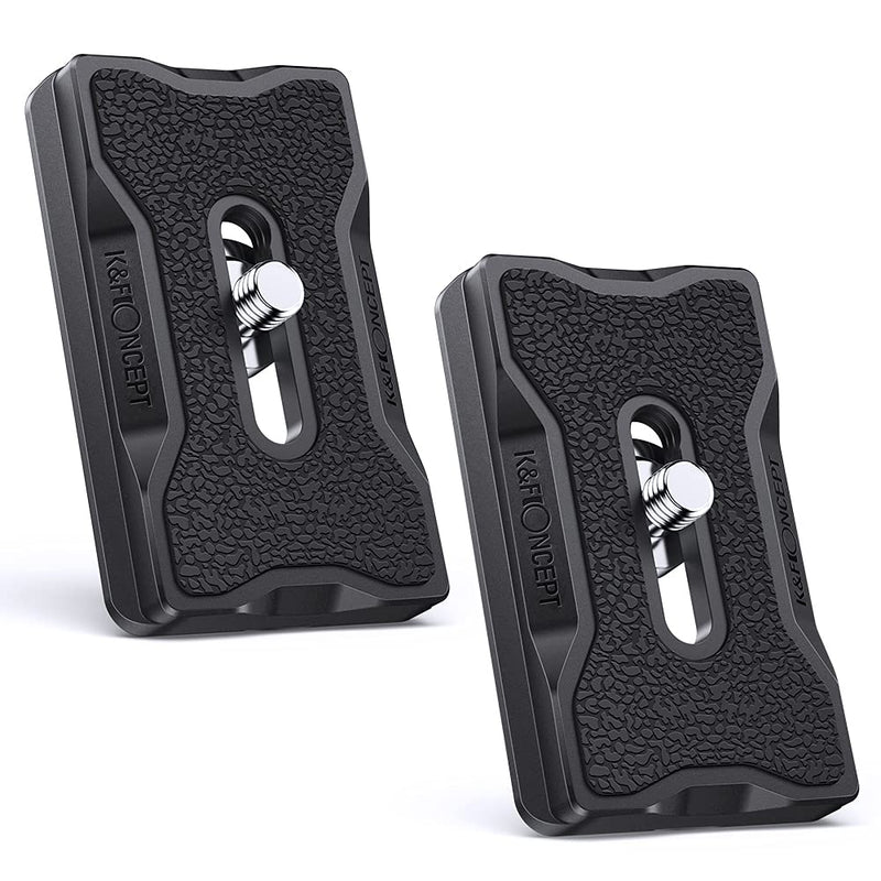 K&F Concept K-28 Camera Tripod Quick Release Mounting Plate 2 Pack Black 2 Pack