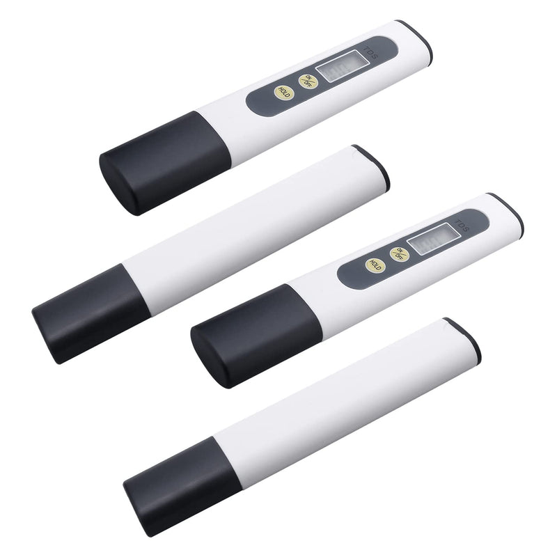 Bettomshin 1-9990PP±2% TDS&EC Meter Digital Tester 5.43x0.91x0.51 inch Ideal PPM Meter Resolution Plastic Titanium Alloy Conductivity for Water Aquariums White 4pcs