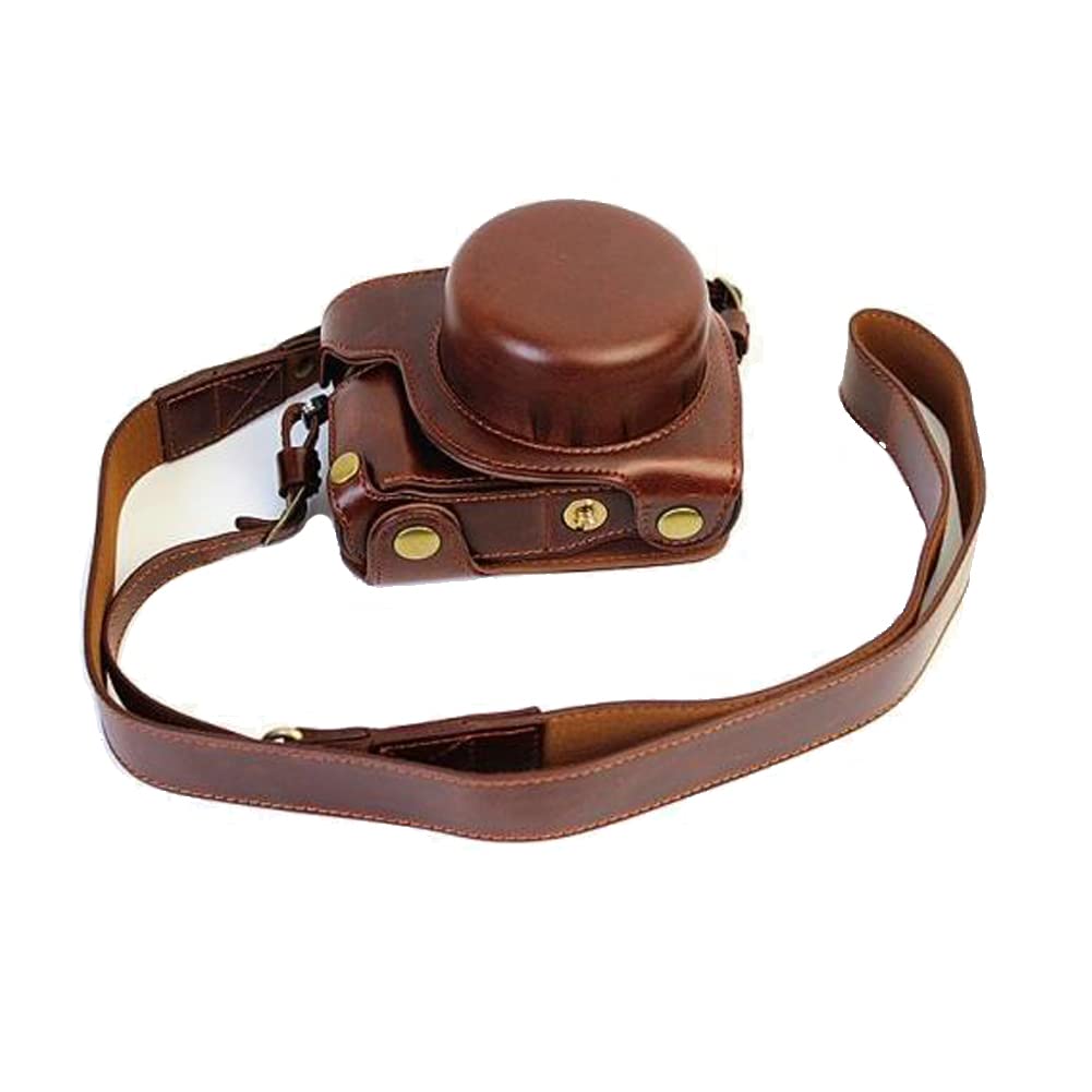 Camera Case for Lumix LX100 Camera Bottom Opening Version Protective PU Leather Camera Case Bag Cover with Strap Dark Brown