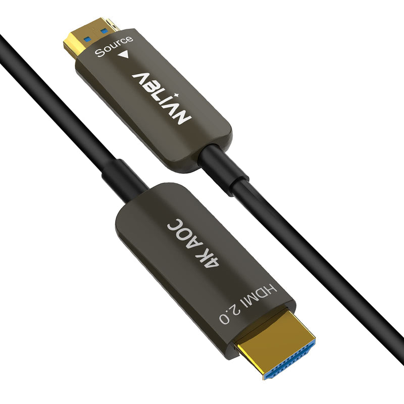 Fiber Optic HDMI Cable 50ft,HDMI 2.0 Optic Cable 18Gbps high Speed,Support 4K@60Hz,Dynamic HDR 10,eARC,Compatible with PS4,Xbox,Apple TV, Projector.CL3 Rated for in-Wall Installation. HDMI 2.0 cable 50ft 4K fiber