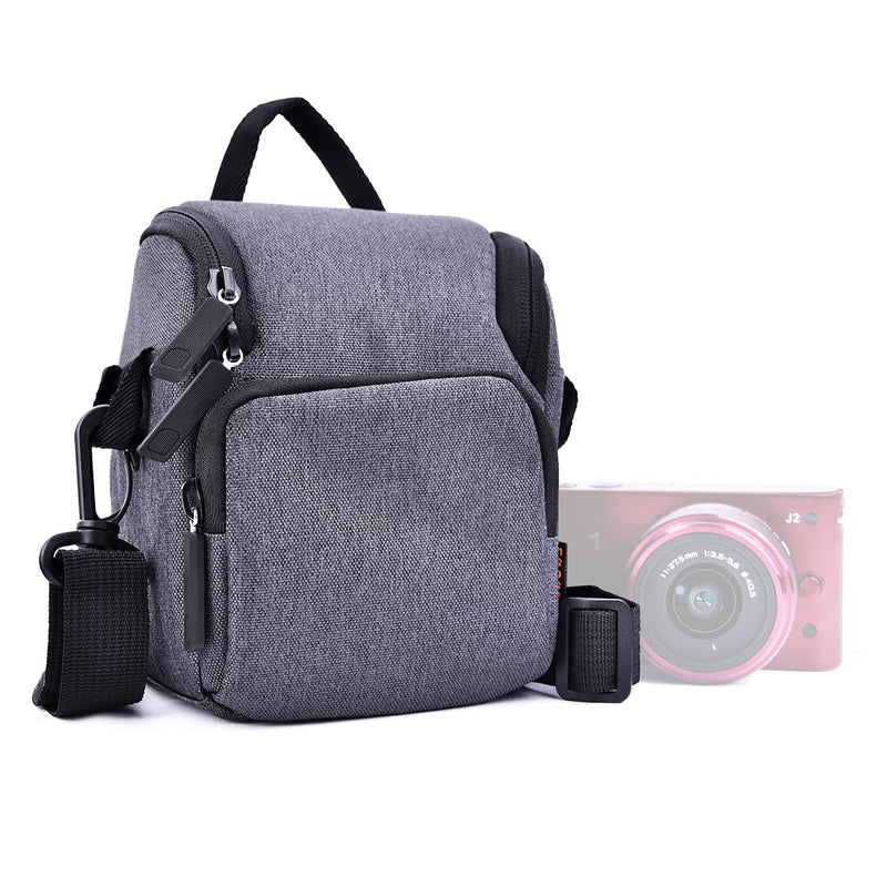 FOSOTO Compact Camera Shoulder Bag Compatible for Fuji XE3 X-A7 X-A5 X-T20 X-T2 X-T3 Sony A6000 A6100 A6400 A5100 NEX6 Canon PowerShot SX620 SX730 G7X Kodak FZ152-RD FZ152 Mirrorless Digital Camera Dark grey