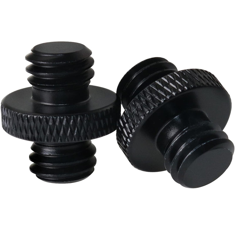 LRONG 2Pcs 3/8 inch Male to 3/8 inch Male Threaded Tripod Screw Adapter Double Sides Standard Mounting Thread Converter for Camera Mount