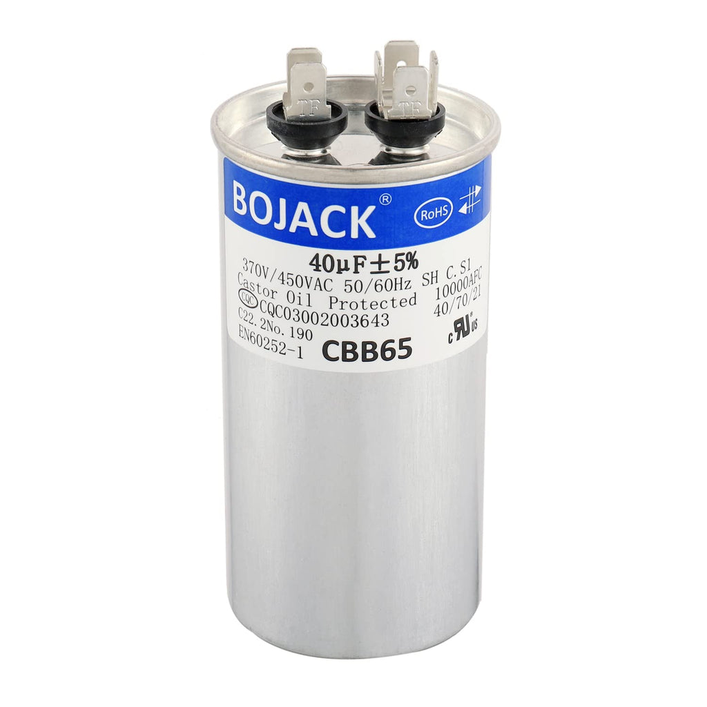 BOJACK 40 uF 370V 450V AC CBB65 Motor and Fan Starting Round Capacitor 40 MFD 10000AFC