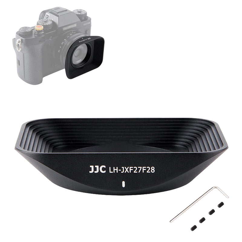 JJC Bayonet Square Lens Hood for Fujifilm Fuji XF 27mm f/2.8 R WR Lens Replaces Fujifilm LH-XF27 Lens Hood on Camera X-E4 XE4 X-E3 X-T4 X-T3 X-T2 X-T30 X-T20 X-PRO3 X-PRO2 X-S10 X-T200 For XF 27mm f/2.8
