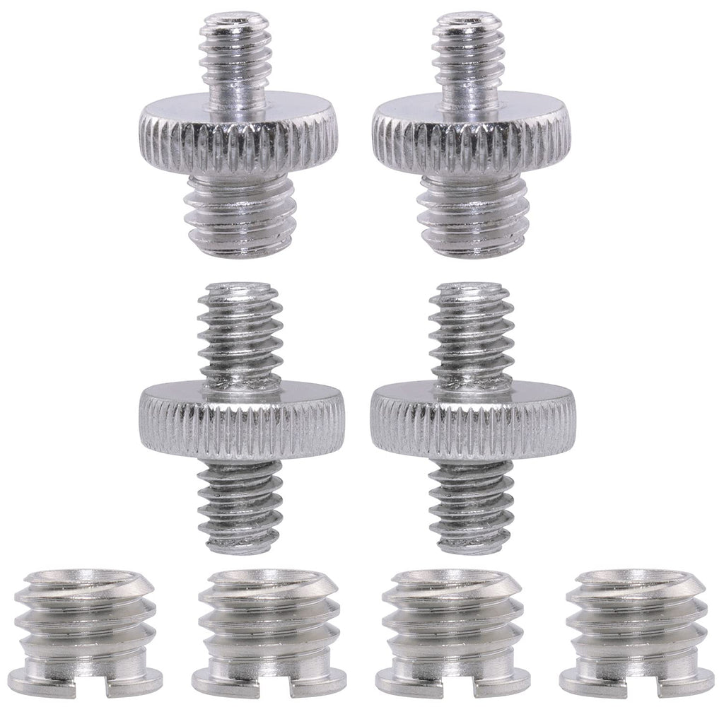 LRONG 4SETS Tripod Screw Adapter 1/4 Inch Male to 3/8 Inch Female,1/4inch Revolution to 1/4inch Male, 1/4inch to 3/8inch Nut Adapter Tripod Adapter Mount Screws, Accessories for Camera/Tripod/Monopod/
