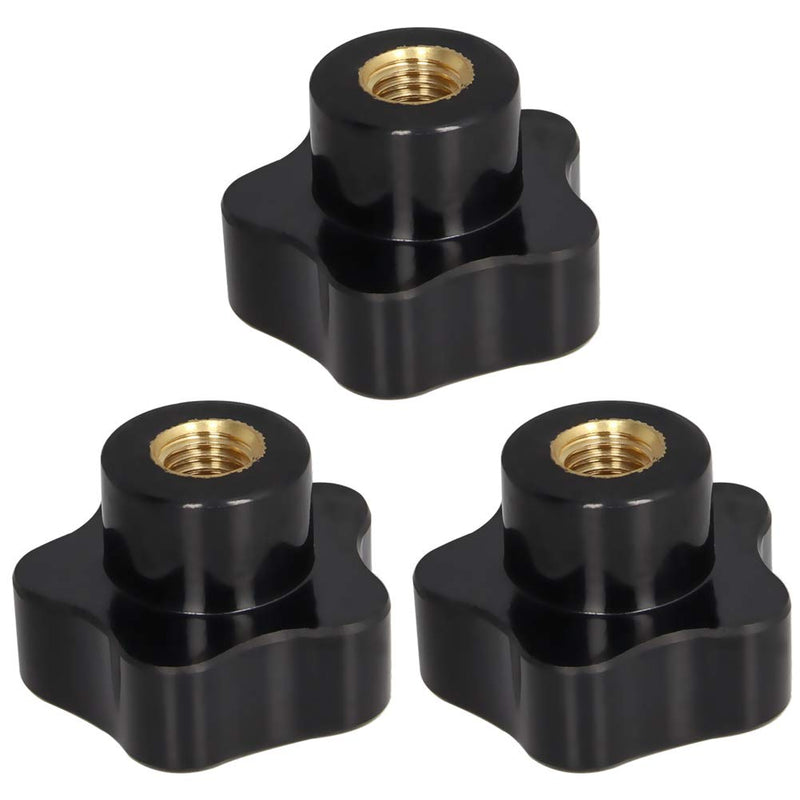 Bettomshin 5Pcs Star Knobs, M10(10mm) x 40mm Female Thread Clamping Handle, Hand Star Knobs, Metal Thread Nut Handle Knobs for Mechanical Equipment, Instrument Apparatus,Industry Equipment, Black