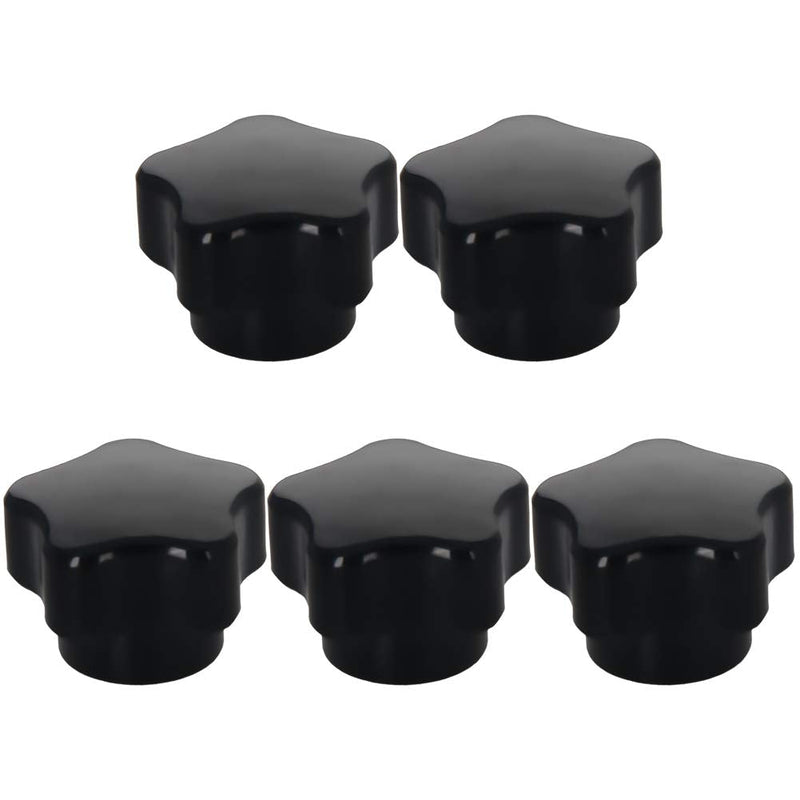 Bettomshin 10Pcs M5 Star Shape Knob Female Thread Nut Galvanized Screw Black Baklite Screw-On for Lathe Machine, Mechanical Equipment, Instrument and Apparatus,Industry Equipment