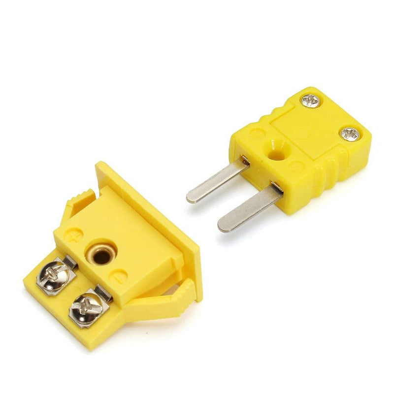 CESARIAS K-Type Panel Mount Thermocouple Mini Plug Connector, Male and Female, Yellow… Pack of 1