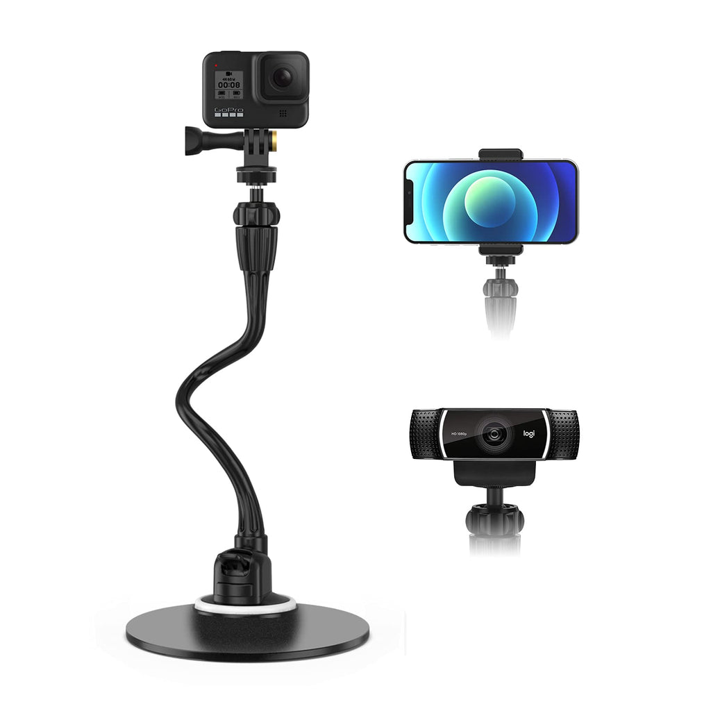 Smatree Car Suction Cup Mount for GoPro, Camera Desktop Holder Stand Compatible for GoPro Hero 10/9/8/7/6/5/4/3+/3/Session/GOPRO Hero 2018/DJI OSMO Action Camera/Logitech Webcam/Cell Phone.