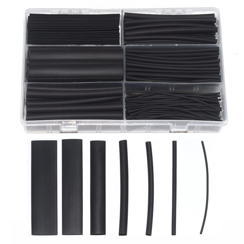 [AUSTRALIA] - RockDIG 230 PCS 3:1 Heat Shrink Tubings Single-Wall(No Adhesive) Diameter 1.5/3/4.5/6/9/12/15 mm Assortment Kit Black 3:1(230 PCS） Single Wall 