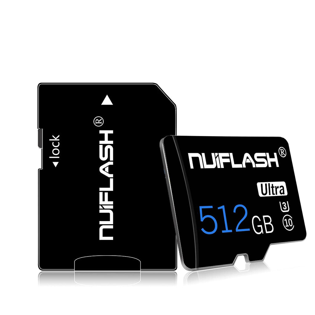 Micro SD Card 512GB SD Memory Card 512GB TF Card Micro Flash SD Memory Card High Speed Class 10 for Android Smartphones,Tablet and with a SD Card Adapter