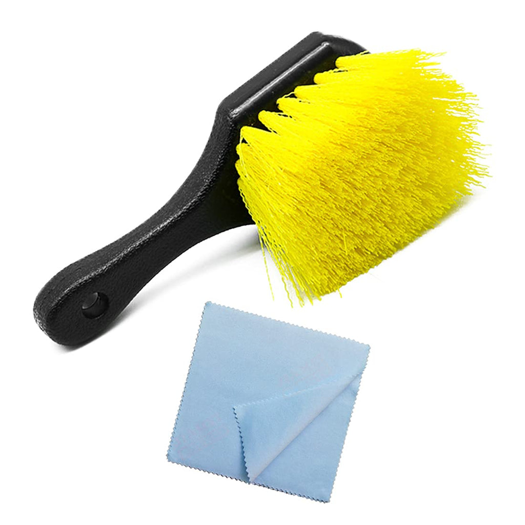 ZBY Gong Brush, Heavy Duty Cleaning Brush, Nylon Bristle Brush with Cleaning Cloth