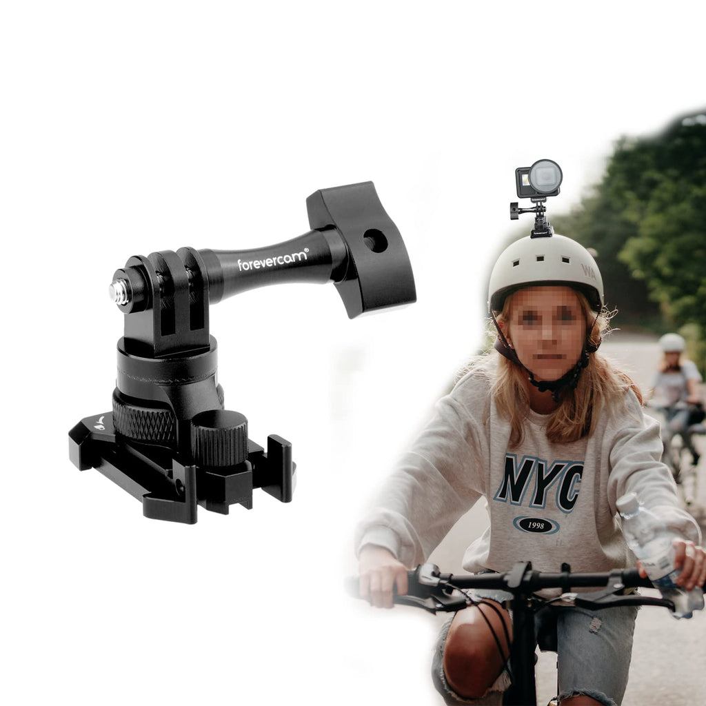 Forevercam Aluminum Buckle Clip Basic Base Mount+Hand Tighten Screw with 360 Degree Rotate & Lock Protector, Perfect for GoPro Clip mounts & Replace The Plastic Part Quick Release Mount + Adapter