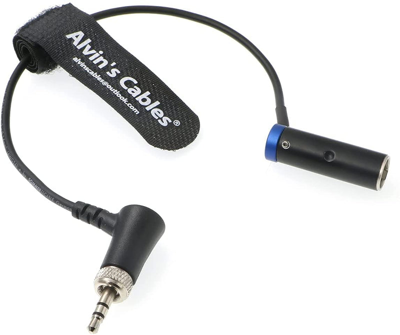 Alvin's Cables Low-Profile Mini-XLR 3-Pin Male to 3.5mm-TRS-Locking Audio-Cable for Canon-EOS-C70 to Sennheiser-EK-100 G4/G3 RodeLink Cord (Blue) Blue