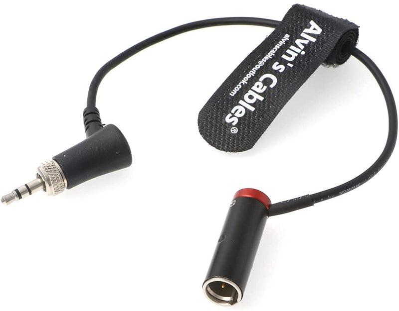Low-Profile Mini-XLR 3-Pin Male to 3.5mm-TRS-Locking Audio-Cable for Canon-EOS-C70 to Sennheiser-EK-100 G4/G3 RodeLink Cord TA3M-Mini to Right-Angle 3.5mm Screw-TRS Balanced Cable Alvin's Cables Red