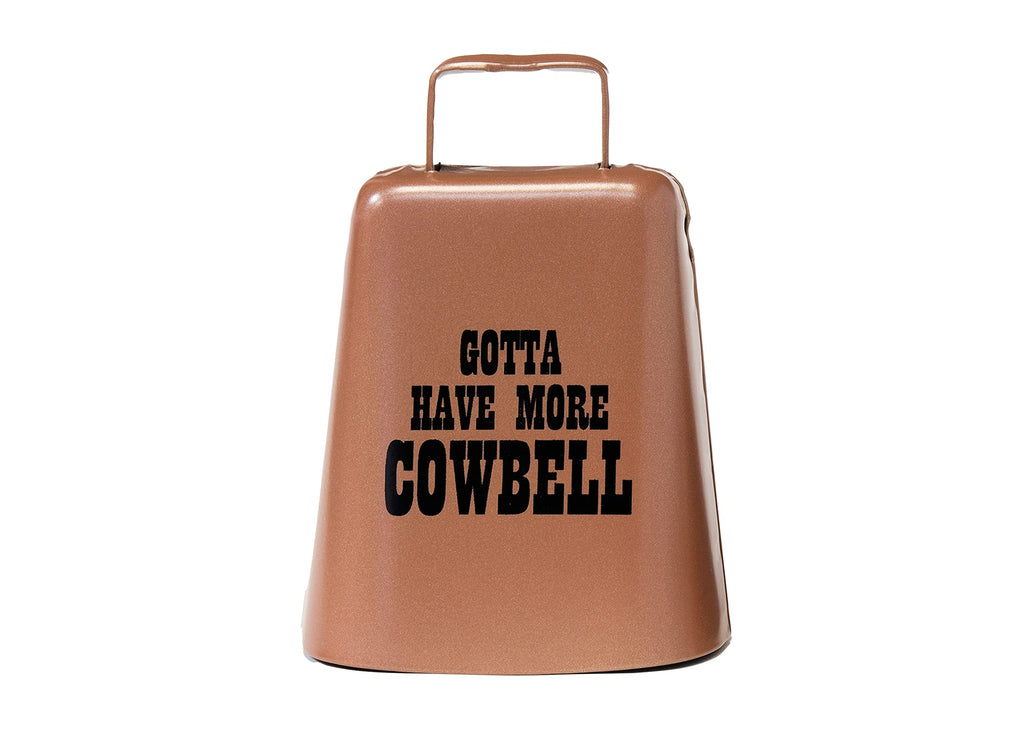 Bevin Bells Gotta Have More COWBELL Kentucky Cow Bell | Made from High-Quality Metallic Copper | Loud Noise Makers w/ Handle | Cheer on or Wake up your Teenager | Made in USA (4K) More Cowbell - Large