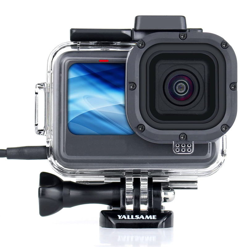 YALLSAME Side Open Case for GoPro Hero 10 9 Black Skeleton Housing Protective Frame Mount Case Features 2 Cold-Shoe Mount and Side Opening for Charging Accessory for GoPro 10 9 Black Housing case for Hero9 10