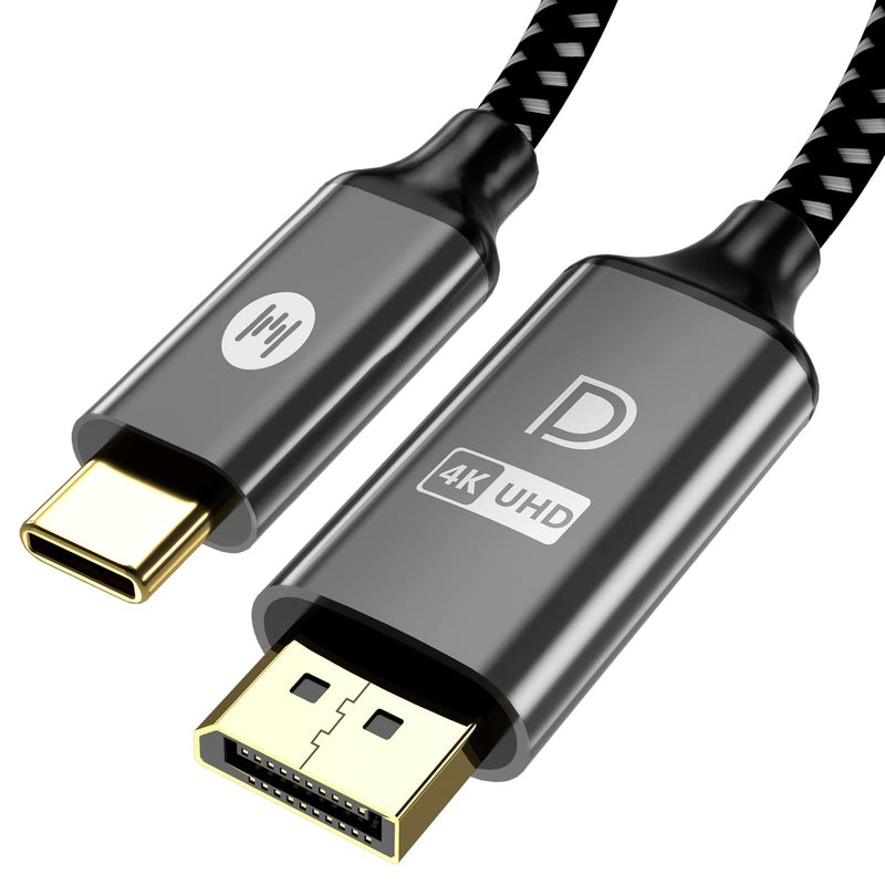 USB-C to Displayport 1.4 Cable for Home Office, MEISO 6FT Gold-Plated Braided Type C to DP Cord(4K@60Hz, 2K@165Hz), Compatible with MacBook Pro, MacBook Air, Surface, iPad, XPS15/13, Phones, and More