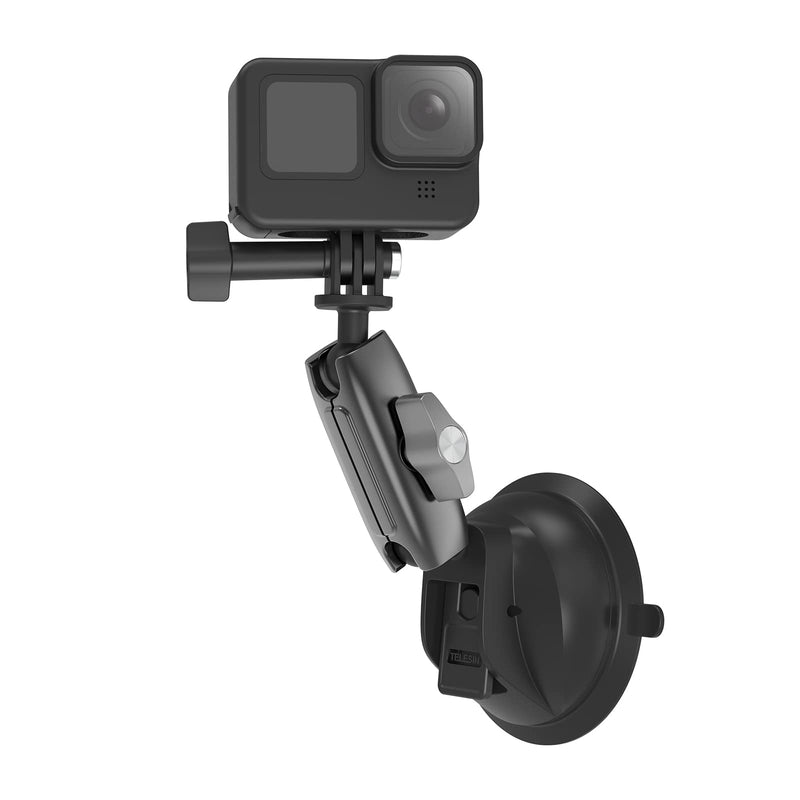 Suction Cup Mount Windshield Window Dashboard Car Mount with Phone Holder for GoPro Max Hero 9 8 7 6 5 Insta360 DJI Action 2 Osmo Pocket 2 iPhone Android