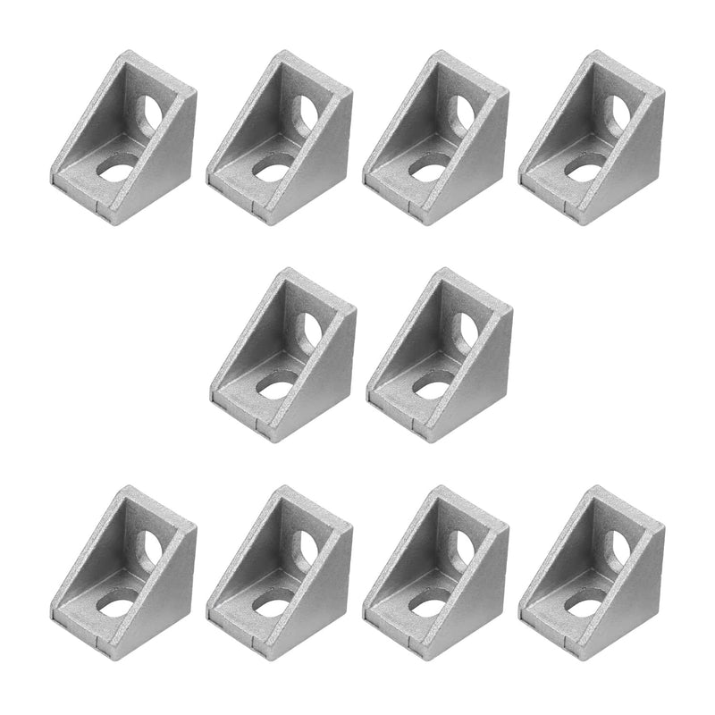 [AUSTRALIA] - Juvielich 20Pcs Corner Bracket Right Angle,L Brackets Connector,2020 Series 2 Hole Aluminum Brackets for Aluminum Extrusion Profile with Slot 6mm,20x20mm(LxH) 