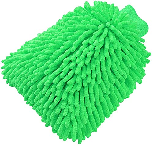 QUALIALL, Dusting Cloths Mitt, Modified Chenille Dust Wipes, A No-dust Fly Duster for Sensitive Surfaces, A Must-Have Household Cleaning Tool for Busy Bodies, Clean and Fast, Green, 10x8inch
