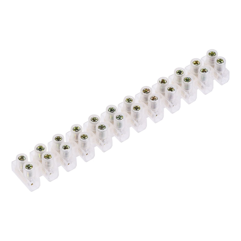 MECCANIXITY Terminal Block 12 Position Dual Row 380 Volts 5 amps Type U Wire Connector Screw Terminal Barrier Strip 8 Pcs