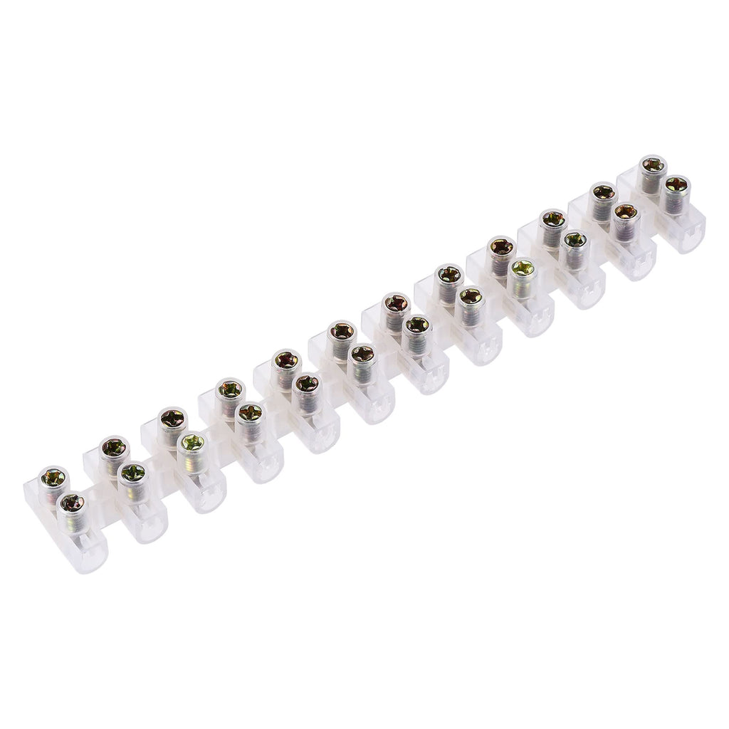 MECCANIXITY Terminal Block 12 Position Dual Row 380 volts 30 amps Type U Wire Connector Screw Terminal Barrier Strip 8 Pcs