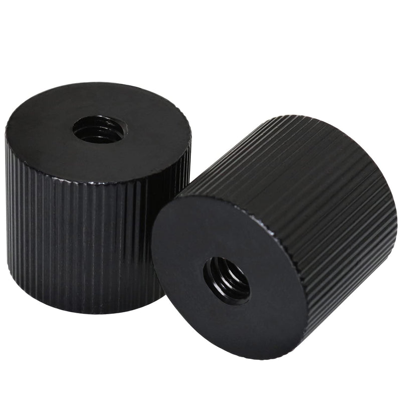 LUORNG 2Pcs ChromLives Tripod Nut Barrel Connection Nut with 1/4 inch-20 Thread Hole Double Female Teeth for Articulating Tripod Rigs Replacement