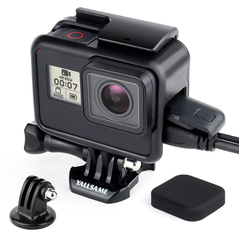 [AUSTRALIA] - YALLSAME Frame Case Compatilble with GoPro Hero 5, Hero 6, Hero 7 Black/ Silver/ White, Hero 2018 with Lens Cap and Tripod Mount Adapter Protective Housing Case for Go Pro 7 6 5 Black Frame for HERO7/6/5 