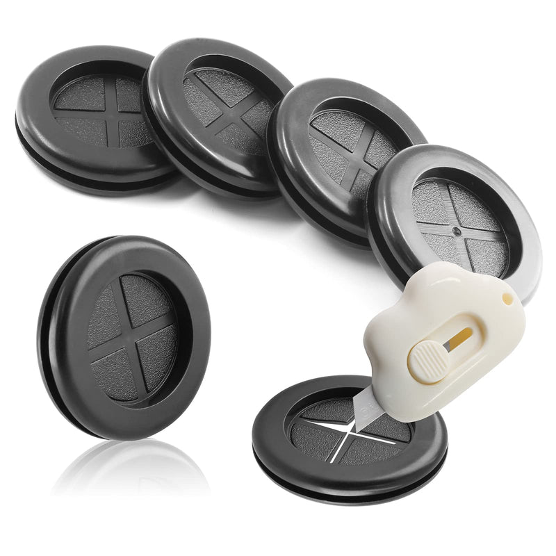 [AUSTRALIA] - Zorveiio 1" ID 1-1/4" Drill Hole Rubber Hole Grommet with Box Knife, Rubber Hole Plugs Rubber Grommets Firewall Grommet Kit Wire Protection - 20 Pcs, Black 