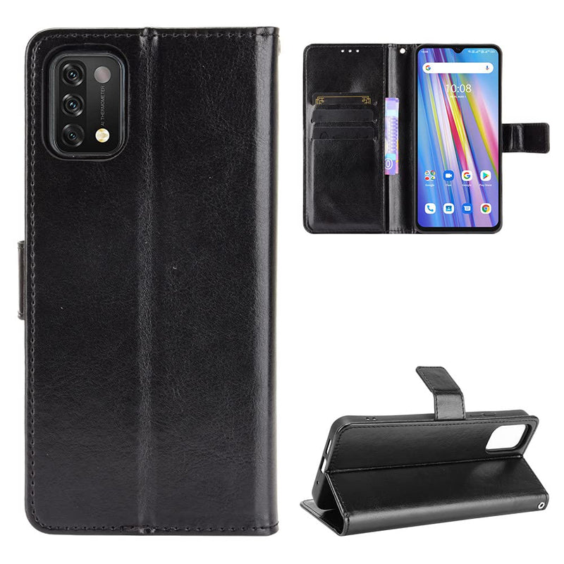 QiongNi Case for UMI Umidigi Power 5 Leather Case,Case for Umidigi Power 5 Case Cover,Flip Leather Wallet Cover Case for UMI Umidigi Power 5 Case Black