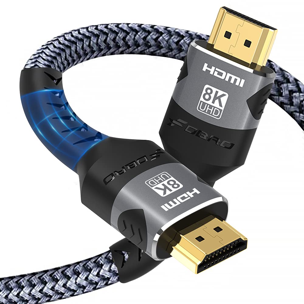 8K HDMI 2.1 Cable 10ft Ultra high Speed hdmi Cable 48Gbps HDR 8k@60Hz 4K@120Hz 3D eARC 1080P HD,Compatible for HDTV, Xbox, PS4, PS5 and Any HD Device with a Standard HDMI Output 10ft/3m