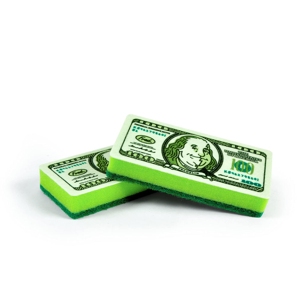 Genuine Fred, Dirty Money, Kitchen Sponges, Set of 2, Green (5286467)