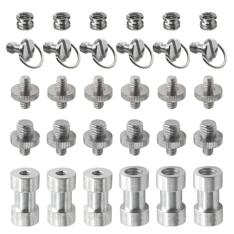 XINMEIWEN 30Pack Camera Screw Set 1/4 Inch and 3/8 Inch Threaded Screws Adapter Hot Shoe Adapter Mount Set for Camera/Tripod/Mono-pod/Light Stand Adapter-30P