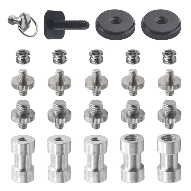 [AUSTRALIA] - XINMEIWEN 21Pack Camera Screw Adapter 1/4 to 1/4 Screw 1/4 to 3/8 Tripod Screw Adapter Hot Shoe Adapter for Camera Tripod Mono-pod Ball Head Flash Light Adapter-21P 