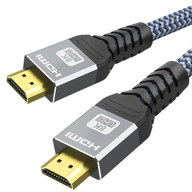 8K HDMI 2.1 Cable 10FT/3M, YOJOCK 8K@60Hz/4K@120Hz High Speed 48Gbps Long HDMI Cable, DTS:X, HDCP 2.2 & 2.3, HDR 10 Compatible with PS5/PS4/HDTV/Blu-ray, Ethernet, 3D, Audio Return(ARC) (10FT)