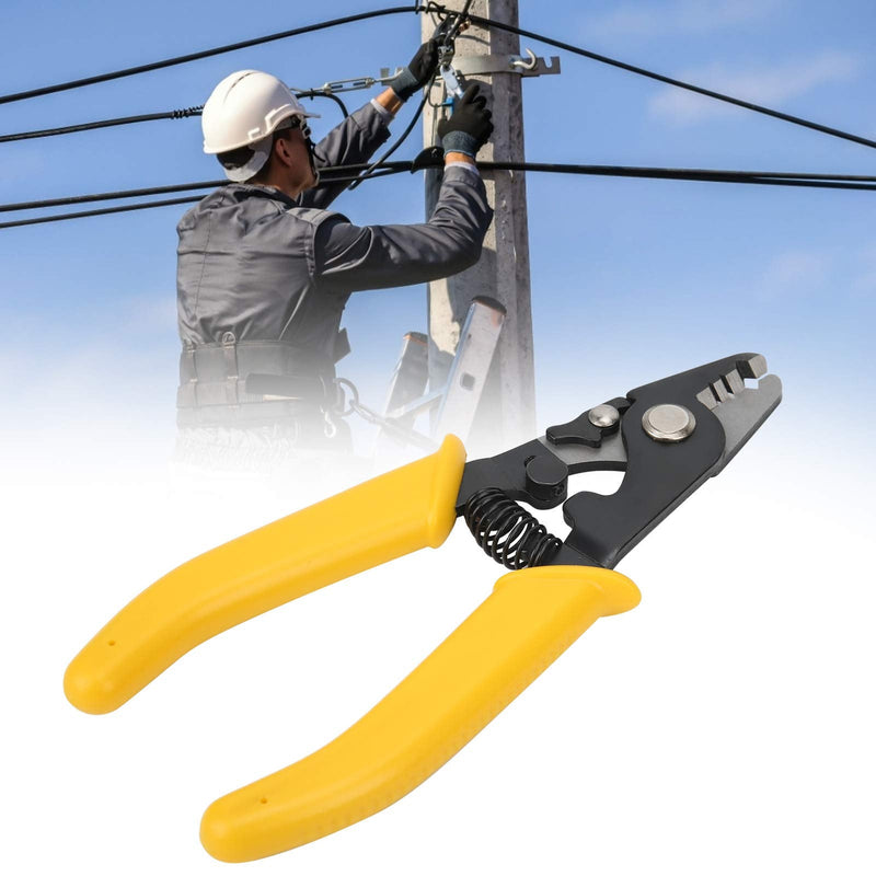 Wosune Stripping Pliers, 3 Holes Wire Strippers Pliers Fiber Wire Strippers Surface Blackening Treatment for Industry for Laboratory for Worker for Factory