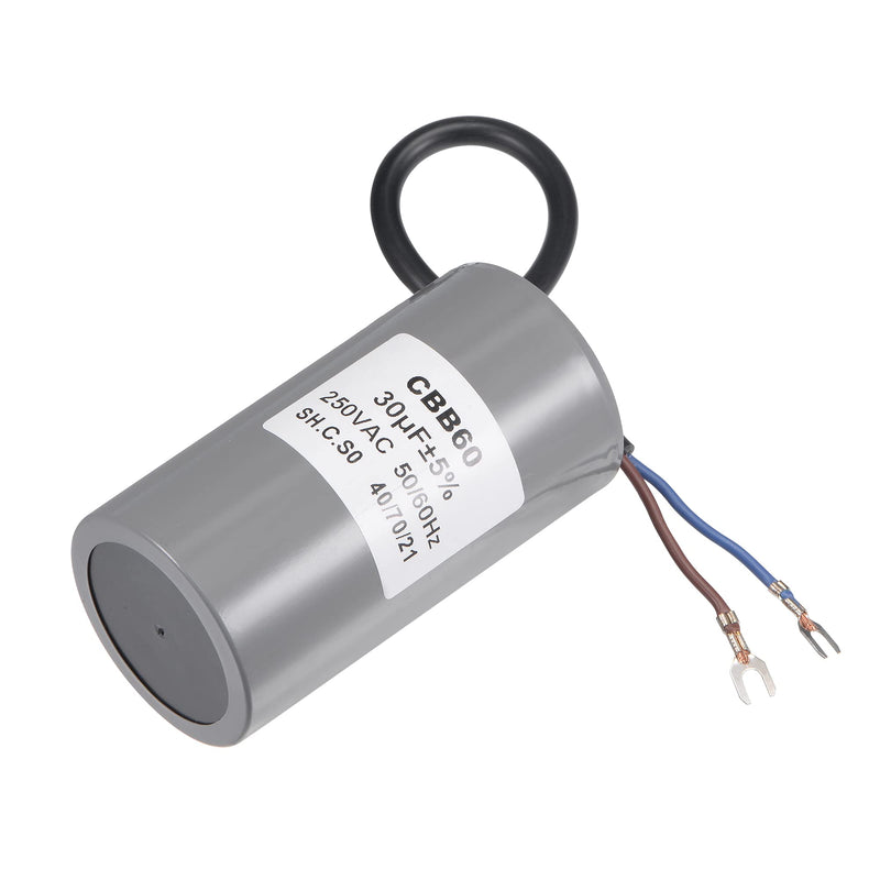 MECCANIXITY CBB60 Run Capacitor 30uF 250V AC 2 Wires 50/60Hz Cylinder 96x50mm with Terminal for Air Compressor Water Pump Motor