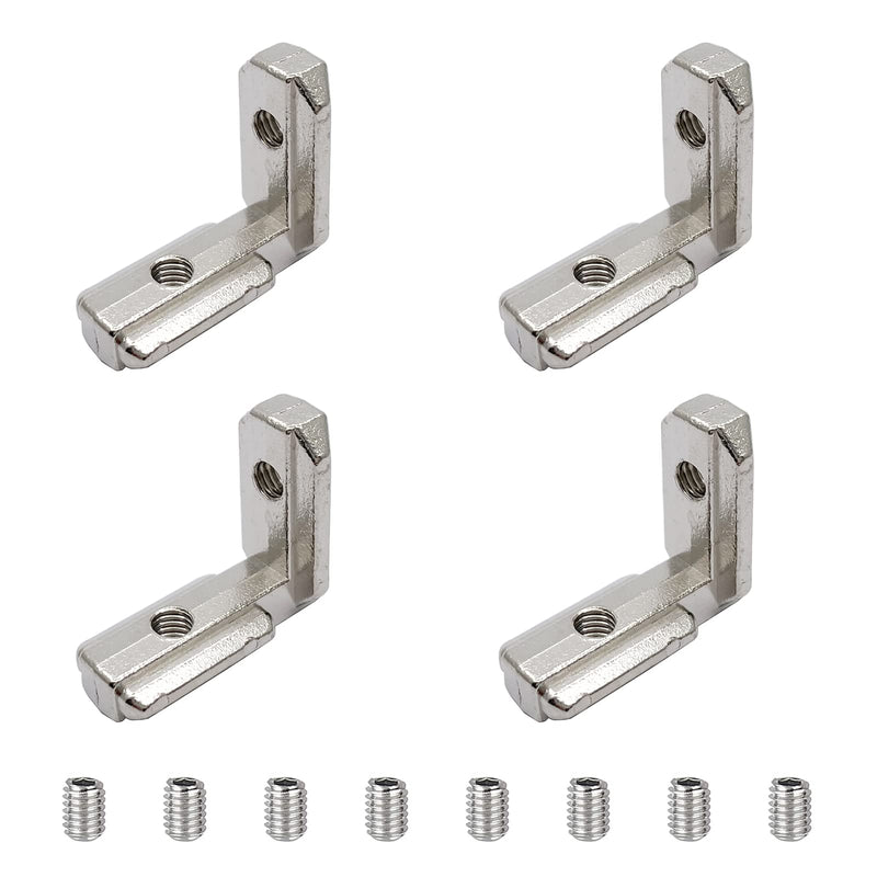 3030 Angle Groove Connector L-Shape Inside Corner Connector with Screws for Aluminum Extrusion Profile Slot 7.8mm(4Set) 3030