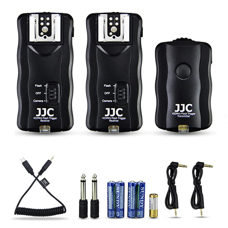 JJC 3-in-1 Wireless Flash Trigger & Shutter Remote Control with Two Receivers Kit for Sony A6600 A6500 A6400 A6300 A6100 A6000 A5100 A7 A7II A7III A7 IV A7R A7RII A7RIII A7RIV A7S A7SII A9 II A99 II