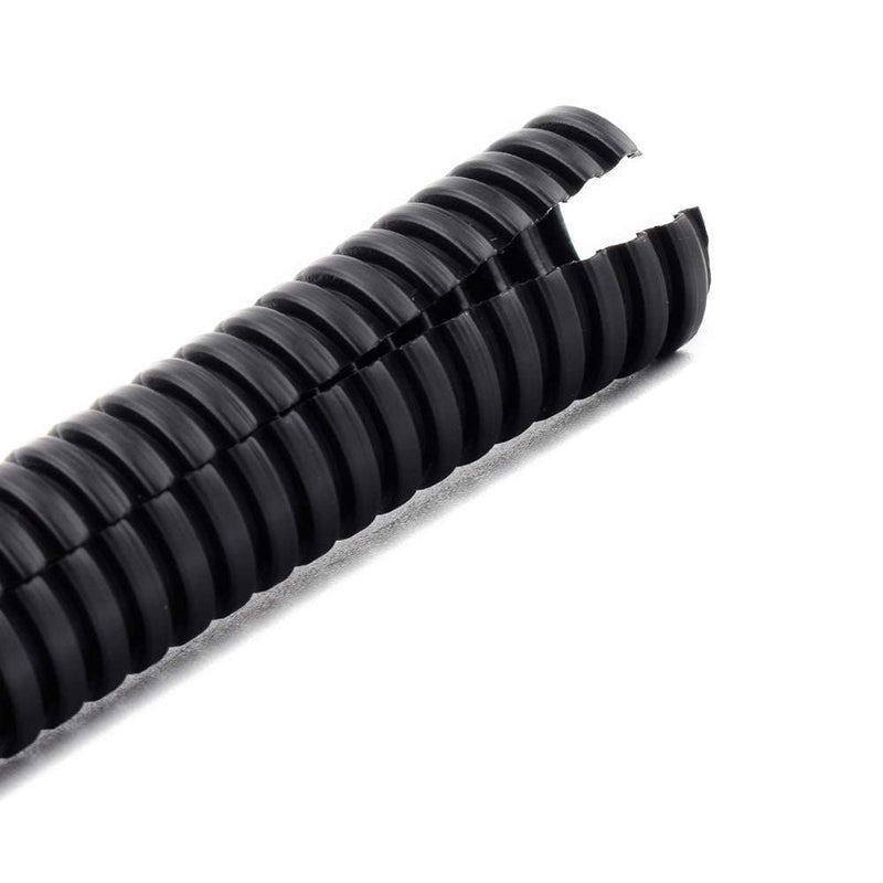 ZhiYo 20FT 1” Wire Loom Split Tubing Auto Wire Conduit Flexible Cover 20FT 1” Black