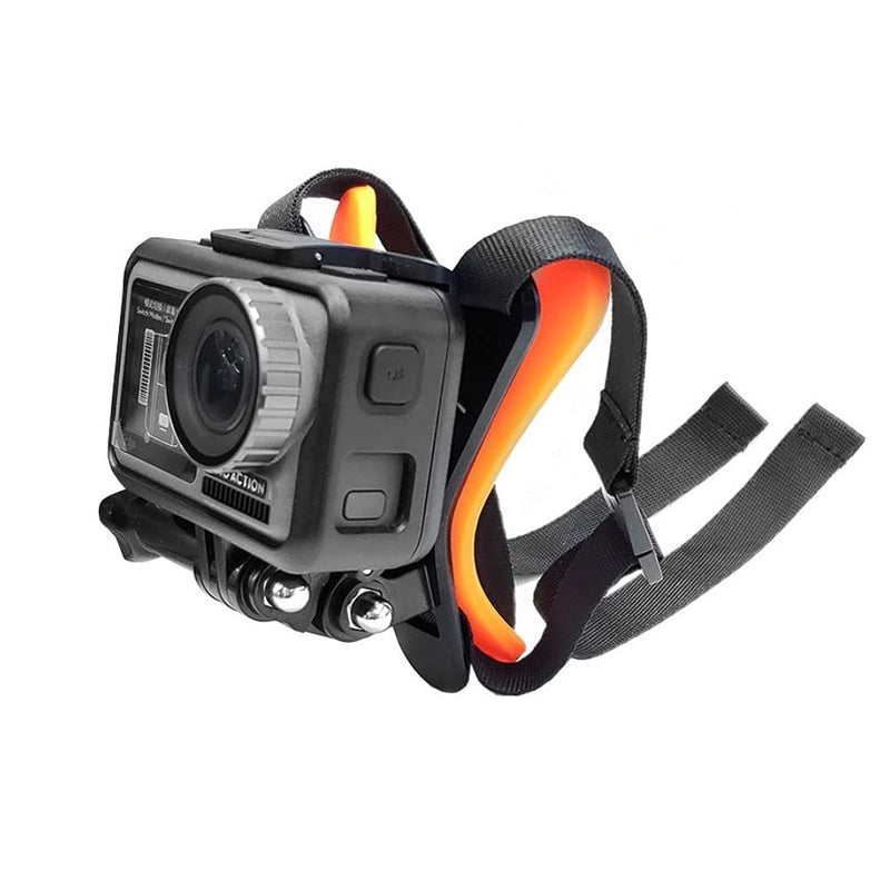 FunMax Helmet Mount Integrated Helmet Belt for Gopro Hero 10/9/8/7/6/5/Session DJI Osmo Action (Orange) with Screw Orange