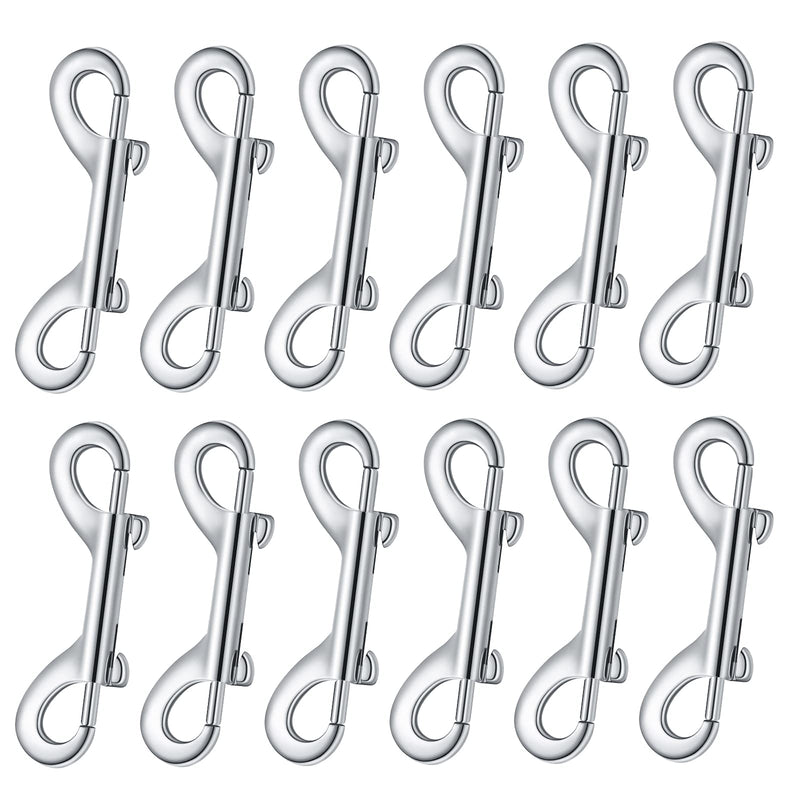 12 Pieces Double Ended Bolt Snaps Hook Zinc Alloy Double Trigger Clips Home Pet Accessory for Linking Dog Leash Collar Leash Key Chain Horse Tack Pet Sling Feed Buckets (2.75 Inch) 2.75 Inch