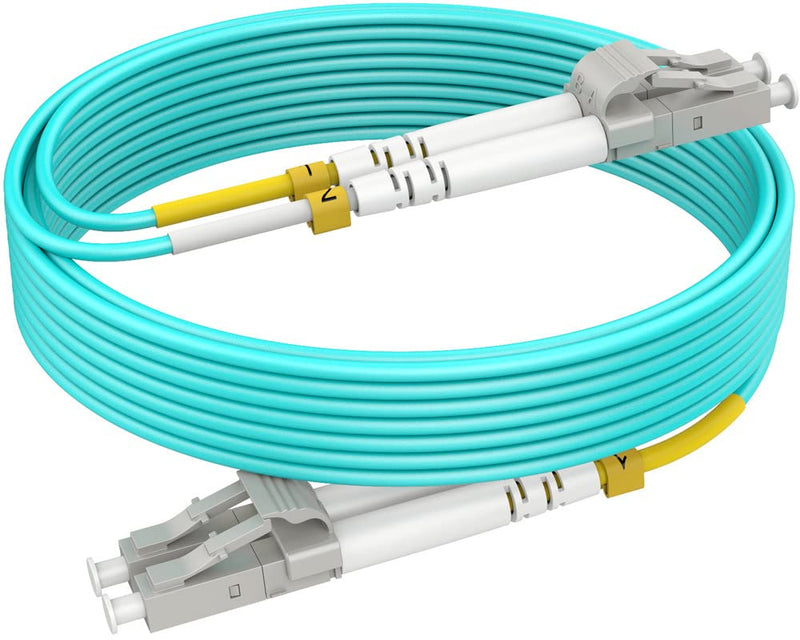 RamboCables 15m(49ft) OM3 LC LC Fiber Patch Cables MMF Multimode, Options 0.2m~122m, LC to LC Fiber Optic Patch Cords Duplex, 50/125μm 10G LSZH 49ft/15m LC-LC