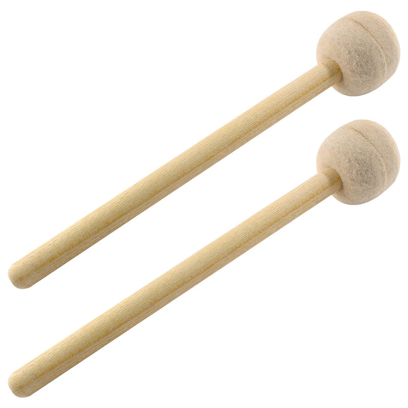 [AUSTRALIA] - Jiozermi 2 Pcs Drum Mallet 12.8 Inches Length, Wool Felt Drum Stick, Anti-slip Bass Percussion Sticks, Instrument Band Accessory Part for Drums Snare Drums, Beige 