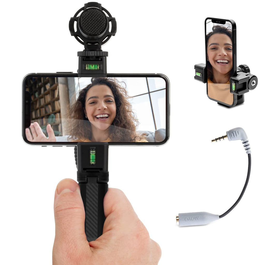 Movo Vlog Kit Bundle for Creators - Phone Rig, Tripod, Microphone - Mobile Video Kit for iPhone and Android - Perfect Smartphone Accessories Kit for Vlogging, Filming, YouTube Recording, and More
