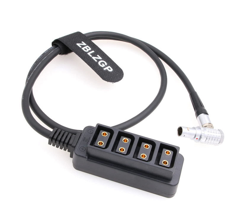 ZBLZGP Right Angle 2 Pin Male to 4 D-tap Female Splitter 12V Ooutput Cable for ARRI RED DSMC2/TILTA